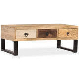 Coffee Table Natural Wood Solid Mango Wood Medium Coffee Table 244942