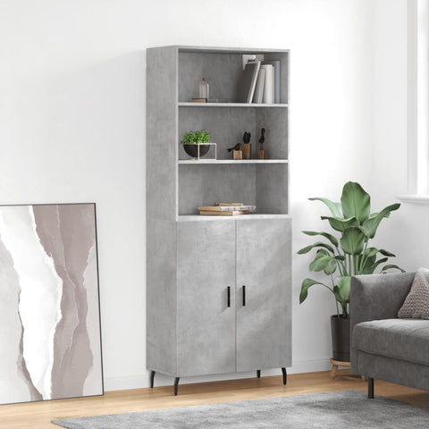 Highboard Concrete Grey 69.5x34x180 cm Engineered Wood 3189273
