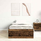 Bed Frame without Mattress Old Wood 90x190 cm Single Engineered Wood 3328825