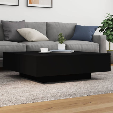 ZNTS Coffee Table Black 100x100x31 cm Engineered Wood 836596