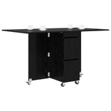Dinning Table 2 pcs 140 x 80 x 77 cm Engineered Wood Black Oak 3424933