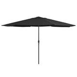 Garden Parasol Black Metal, Polyester Large Tiltable 47384
