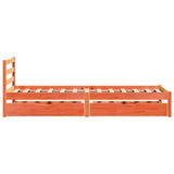 Bed Frame without Mattress Wax Brown 75x190 cm Small Single Solid Wood Pine 3301550