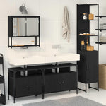 Bathroom Furniture Set 4 pcs Black oak 33 x 33 x 185.5 cm 3334406