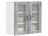 Wall Glass Cabinet PORTO Grey Sonoma 60 x 31 x 80 cm 885441
