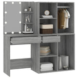 LED Dressing Table with Cabinets Grey Sonoma Engineered Wood 3120189
