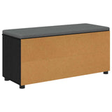 Hall Bench with Cushion with Shelf Black Oak 100 x 38 x 46 cm 891513