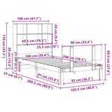 Bookcase Bed without Mattress 100x200cm Solid Wood Pine 3322662