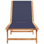 ZNTS Sun Lounger Blue Solid Wood Acacia and Textilene 4008414