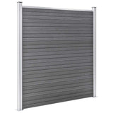 WPC Fence Set 3 Square 1 Slanted 619x186 cm Grey 3053235