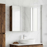 Bathroom Mirror Cabinet Smoked Oak 103.5 x 15.5 x 70 cm 889275