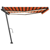 ZNTS Manual Retractable Awning with LED 450x300 cm Orange and Brown 3069765