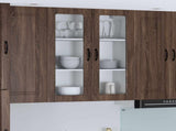 Wall Glass Cabinet LUCCA Brown Oak 80 x 31 x 100 cm 885162