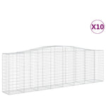 Arched Gabion Baskets 10 pcs 400x50x120/140 cm Galvanised Iron 3145977