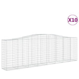 Arched Gabion Baskets 10 pcs 400x50x120/140 cm Galvanised Iron 3145977