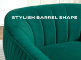 Velvet-Feel Shell Back Accent Chair - Green T3398P328128