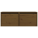 ZNTS Wall Cabinets 2 pcs Honey Brown 45x30x35 cm Solid Pinewood 813442