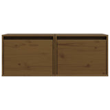 ZNTS Wall Cabinets 2 pcs Honey Brown 45x30x35 cm Solid Pinewood 813442