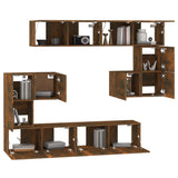 Wall-mounted TV Cabinet Smoked Oak Engineered Wood 3114587