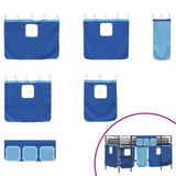 Kids'Loft Bed Frame with Curtains Black and Blue 90 x 200 cm 42020797