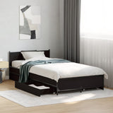 Bed Frame with Drawers without Mattress Black 75x190 cm Small Single 3279972