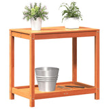 Potting Table with Shelf Wax Brown 82.5x50x75 cm Solid Wood Pine 844631