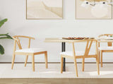 Dining Chair 2 pcs Natural and Light Solid Rubber Wood 42020410