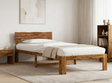 Single Bed Frame with Headboard ROSTOCK Natural 90 x 190 cm 903357