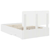 Bed Frame with Headboard White 135 x 190 cm Engineered Wood 3412792