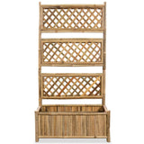 Garden Raised Bed with Trellis Bamboo 70 cm 43714