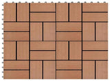 Decking Tile 11 pcs Brown 30 x 30 cm WPC 42046674