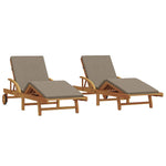 Sun Lounger 2 pcs Taupe 200 x 67 x 84cm Solid Acacia wood 3325179