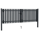 Double Door Fence Gate Steel 300x125 cm Anthracite 146352