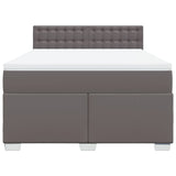 Box Spring Bed with Mattress Grey 160x200 cm Faux Leather 3286130