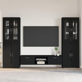 TV Cabinet Set with Drawer FLORIN 3 pcs Black Engineered Wood 3397995