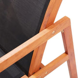 Garden Chair Black Solid eucalyptus wood and Textilene Garden Chair 48701