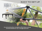 3 x 3 Pop Up Gazebo with Mosquito Netting, 1 Person Easy up Marquee Party Tent with 1-Button T3398P320180