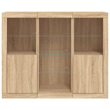 Sideboards with LED Lights 3 pcs Sonoma Oak Engineered Wood 3209123