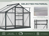 6 x 4ft Polycarbonate Greenhouse, Large Walk-In Green House with Slide Door and Window, Garden T3398P377664