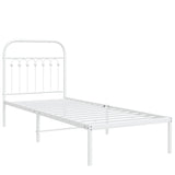 Metal Bed Frame without Mattress with Headboard White 80x200cm 376640