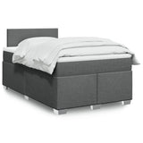 Box Spring Bed with Mattress Dark Grey 120x200 cm Fabric 3285849