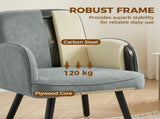 Lounge Chair Velvet Upholstered Armchair with Spring Cushion for Living Room Bedroom Grey T3398P553452