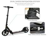 Kick Scooter, Folding 2 Wheel Scooter for 14 Teens Adults, with Dual Brake System, Dual Suspension, T3398P376753
