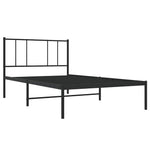 Metal Bed Frame without Mattress with Headboard Black 100x190cm 352474