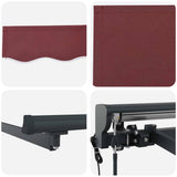 Retractable Awning Burgundy 350 x 250 cm Polyester and Metal 3330244