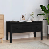 Coffee Table Black 102x49x55 cm Solid Wood Pine 820945