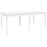11 Piece Garden Dining Set White Solid Wood Pine 3154720