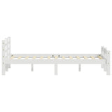 Bed Frame White Solid pinewood, plywood Double Durable 322070