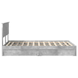 Storage Bed Concrete Grey 135 x 190 cm Engineered Wood 3408469