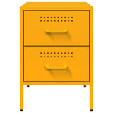 Bedside Cabinets 2 pcs Mustard Yellow 36x39x50.5 cm Steel 842929